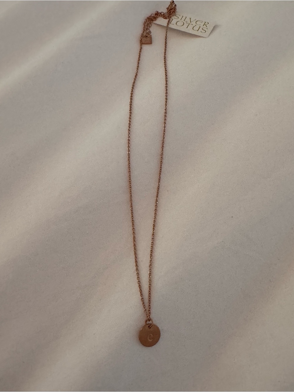 BMWT Rose Gold “E” Pendant Necklace